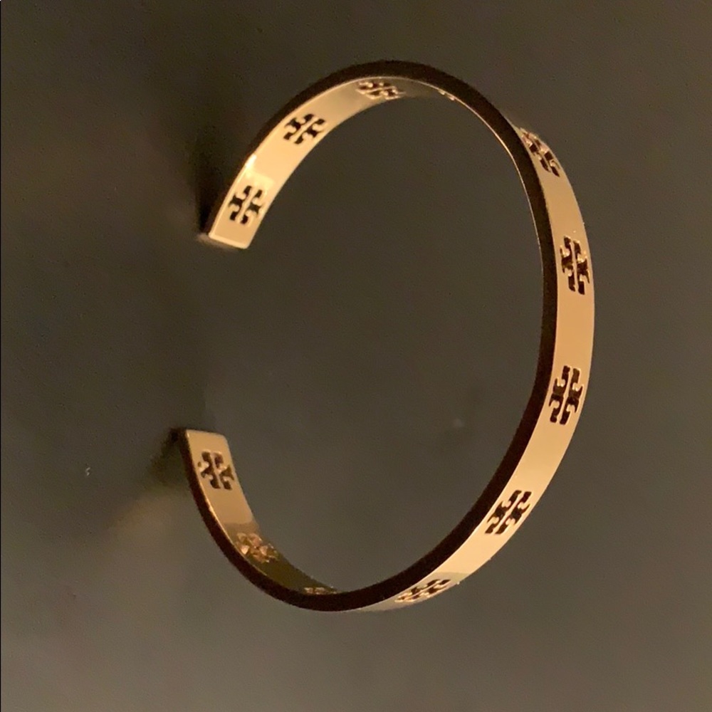 Gold T Yellow Pierced Cuff Bracelet